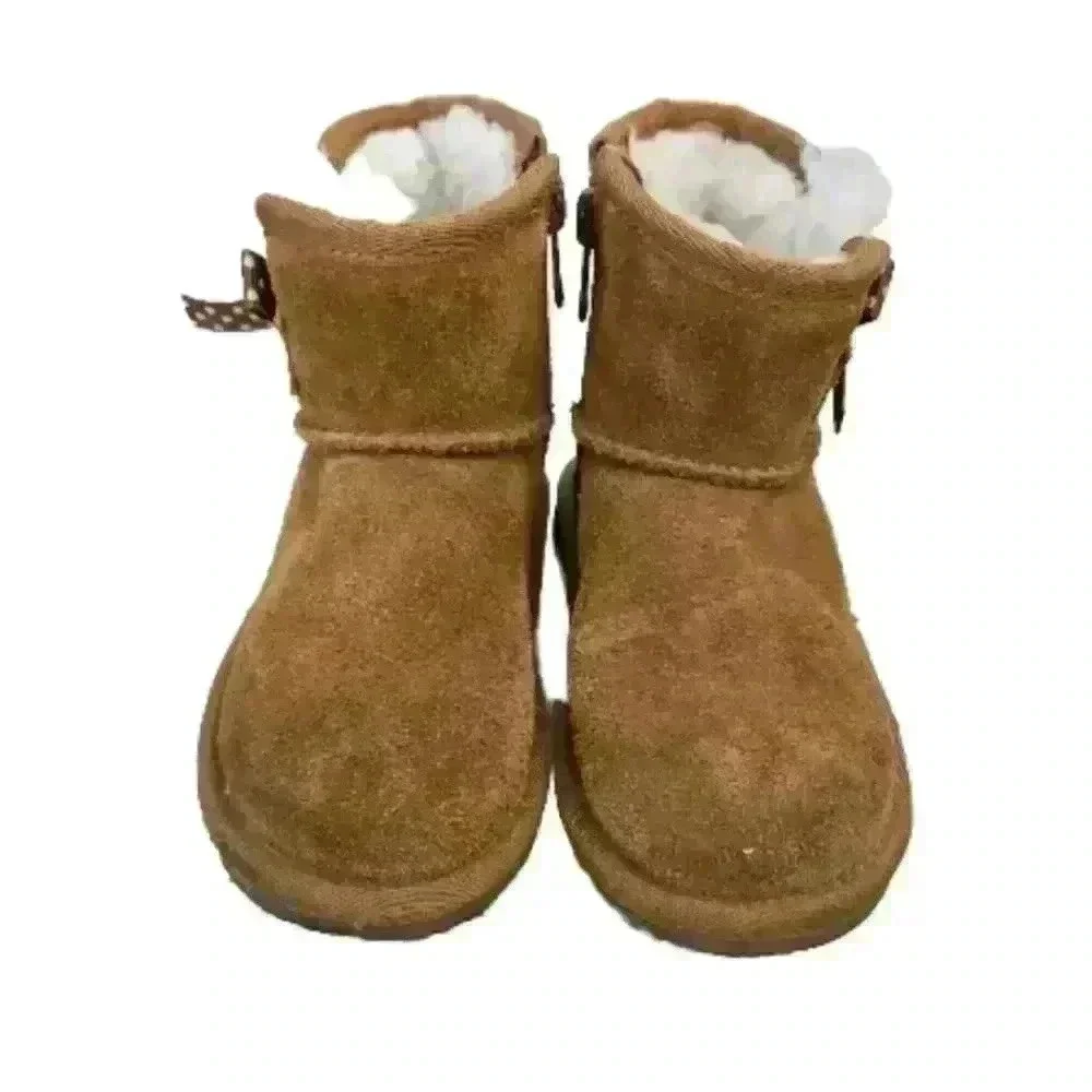 Ugg Kids Tan Victoria Mini Dots Suede Boots 8